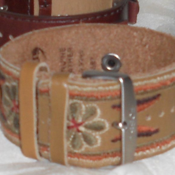 NIB Bundle 3 Fossil Leather Watch Bands 2 Brown 1 Tan/Beige and 1 Pre-owned - Picture 5 of 9